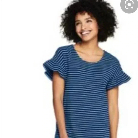 Lands End striped shirt dress with cap‎ sleeves size Small - Picture 6 of 6